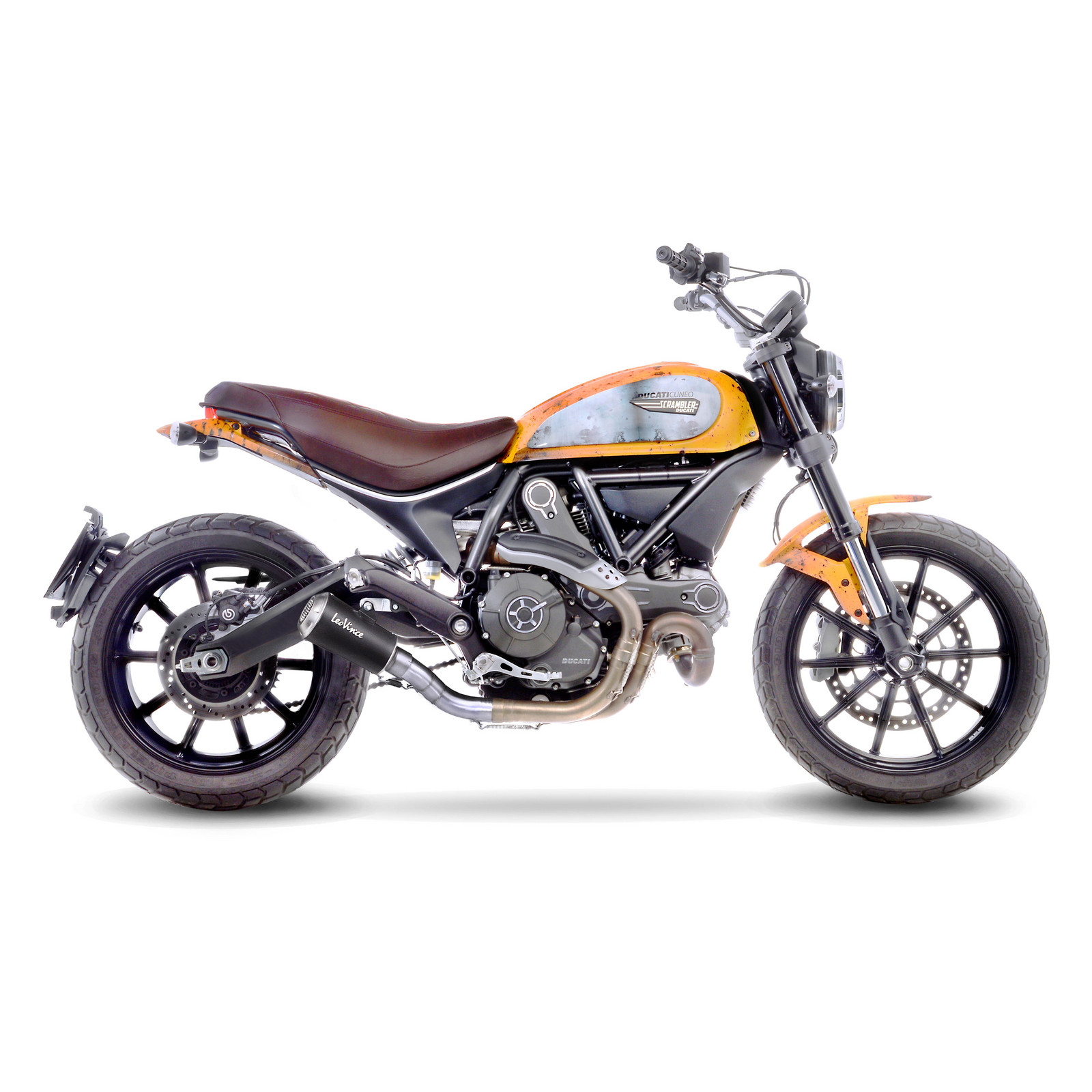 LeoVince LV-10 Black Slip-on DUCATI SCRAMBLER 800 ICON/CLASSIC (15-16), SCRAMBLER 800 CAFE RACER/CLASSIC/FULL THROTTLE/ICON (17-20), MONSTER 797 (17-20)