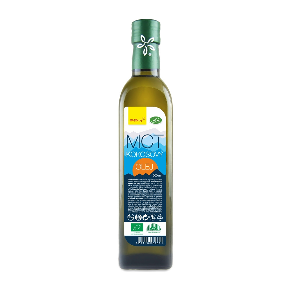 WOLFBERRY Kokosový olej MCT BIO 500 ml, poškozený obal