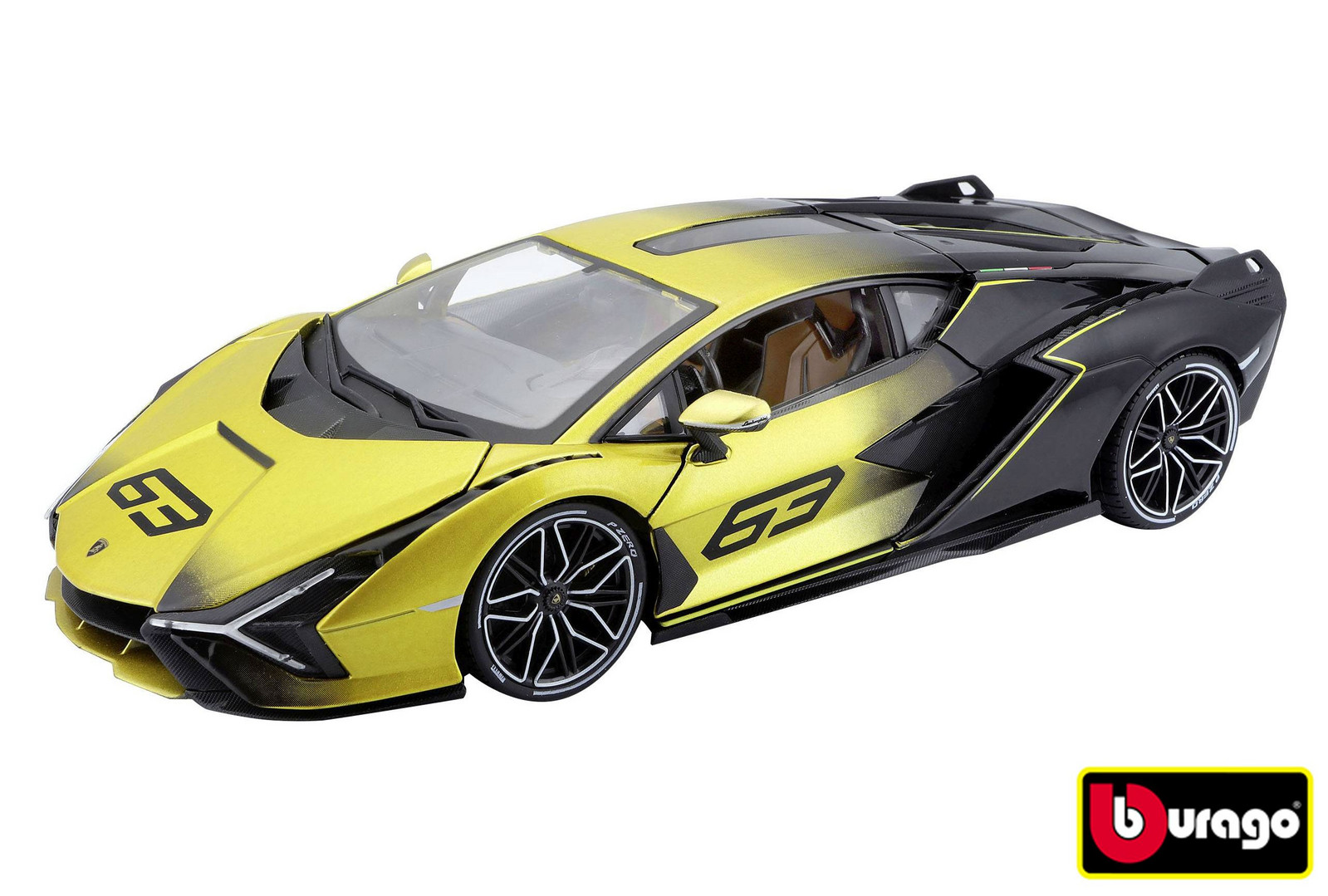 Bburago 1:18 TOP Lamborghini Sian FKP 37 yelow - II. jakost