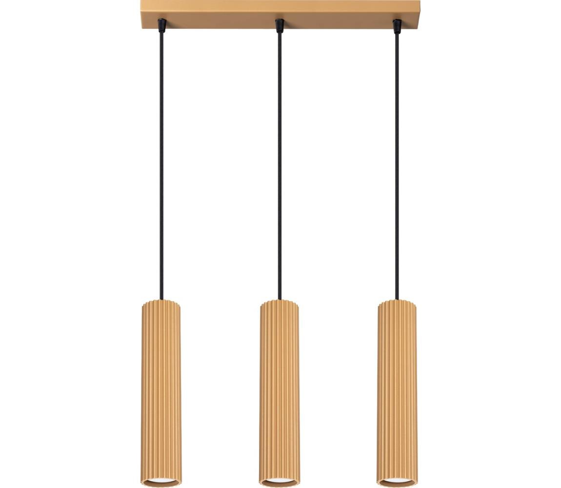 SL.1556 - Lustr na lanku KARBON 3xGU10/10W/230V zlatá