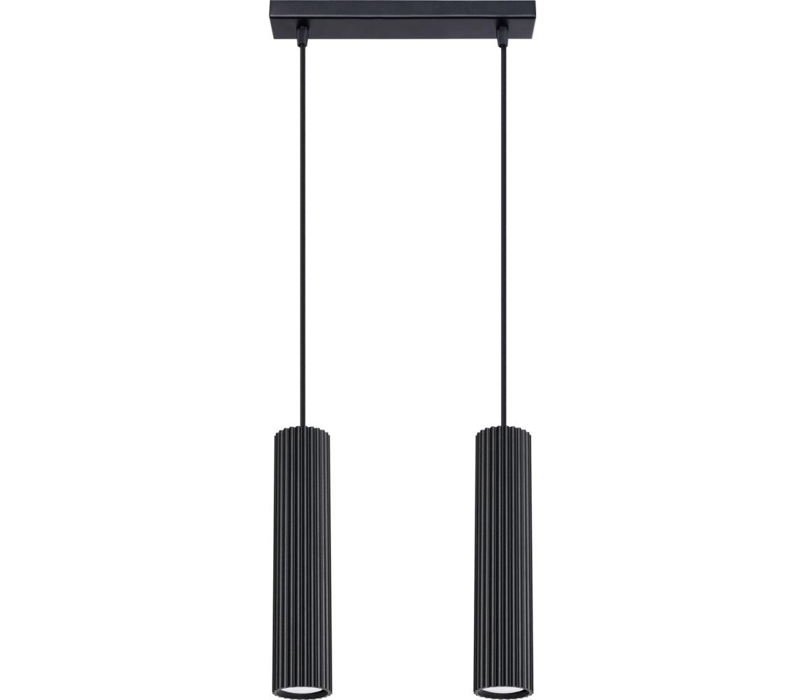 SL.1574 - Lustr na lanku KARBON 2xGU10/10W/230V černá