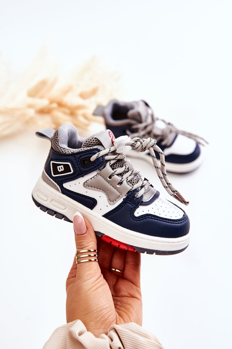 PA1 Dětské vysoké sportovní boty Námořnická modř Bruce