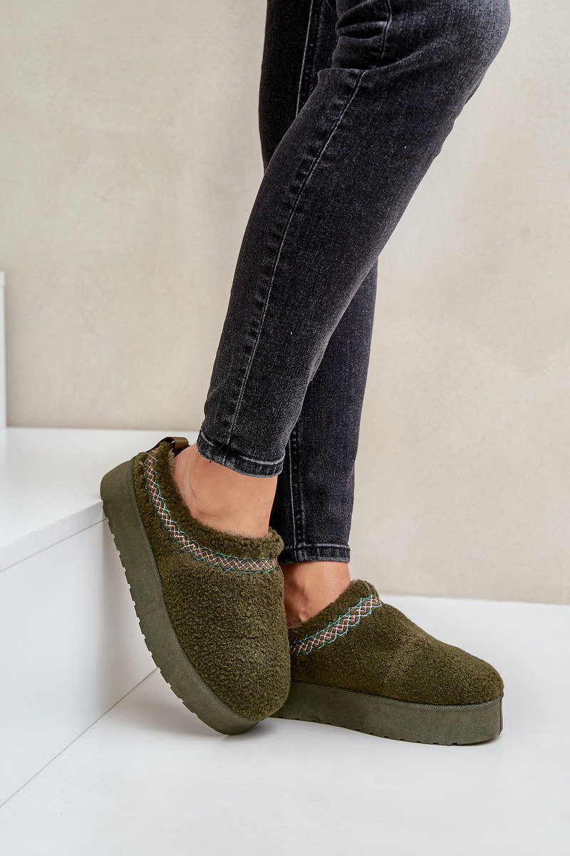 PH2 Sněžnice na platformě s ovčí kožešinou tmavozelené Mesirra