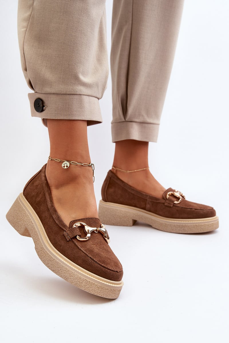 Zazoo 3429 Zamszové Dámské Mokasíny S Ozdobou Hnědé