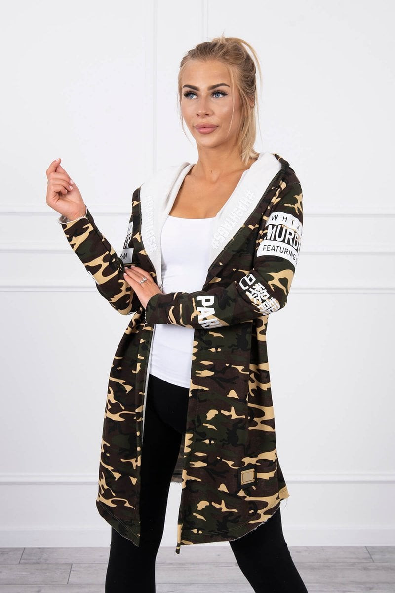 Coatee s titulky khaki+béžová