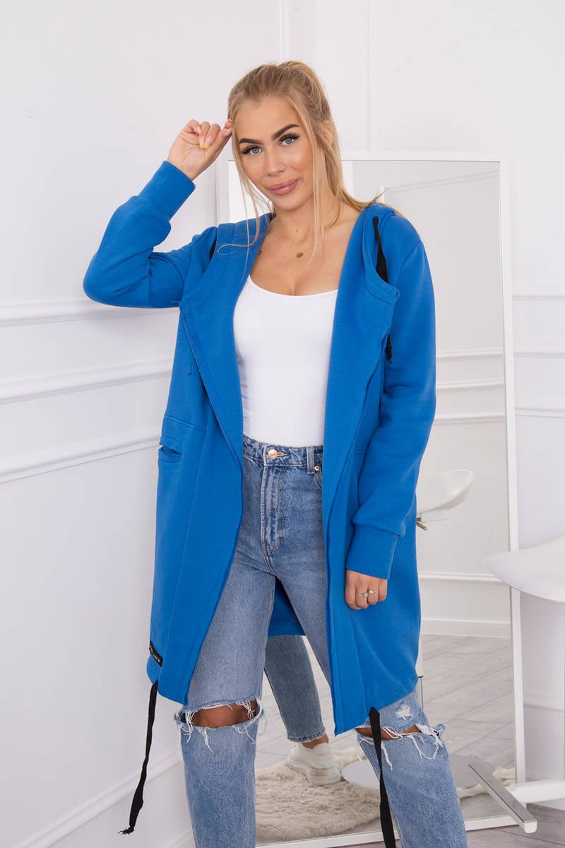 Zateplená pláštěnka s kapucí fialově modrá