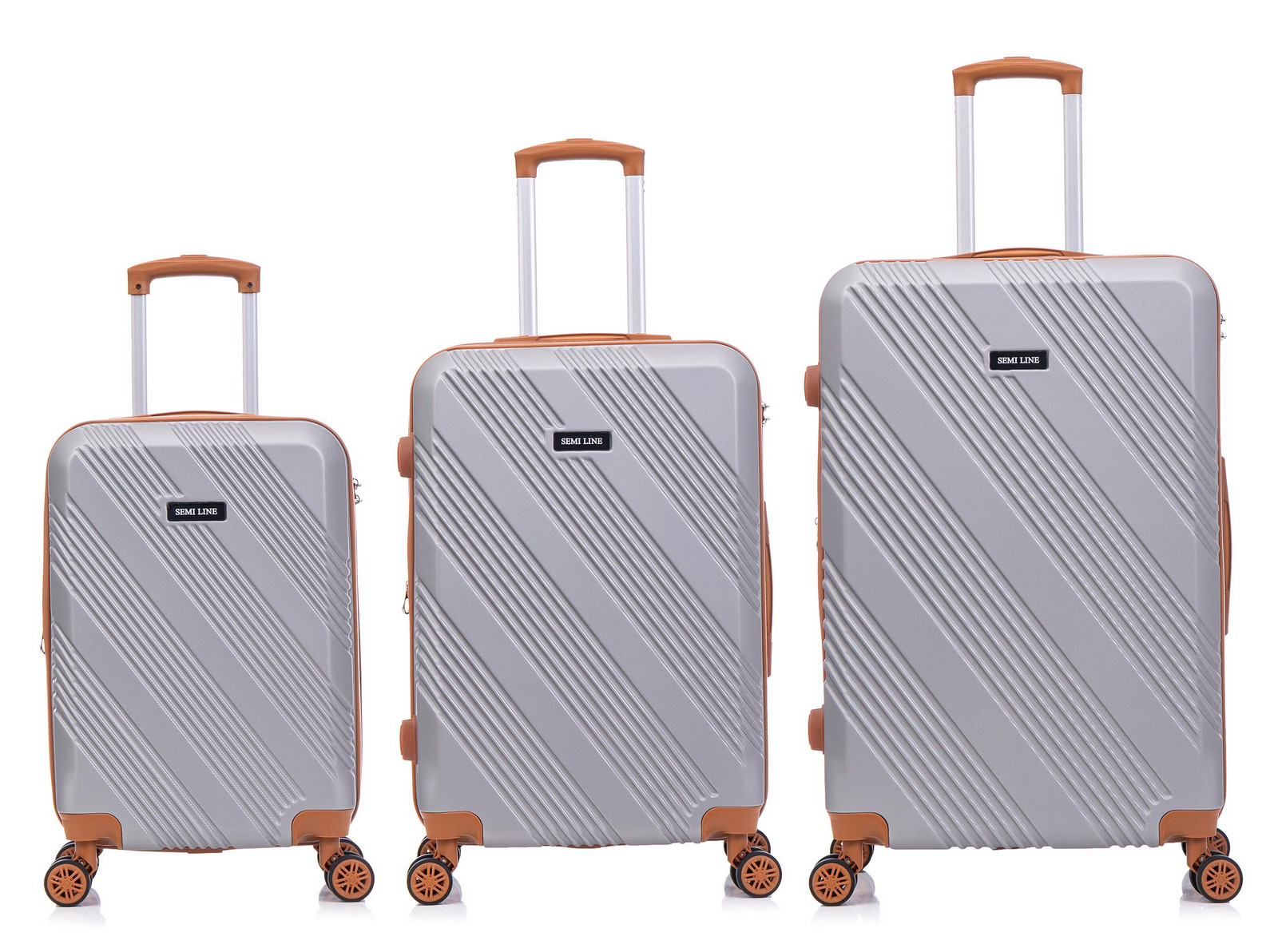 Semiline Unisex's 3-in-1 ABS Suitcases Set T5849-0