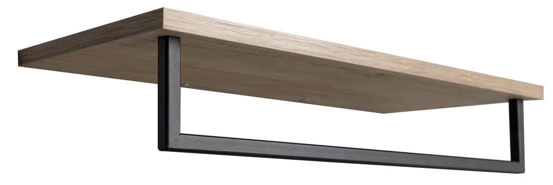 Sapho SKA polička na ručníky s hrazdou 600x250mm, dub/černá mat