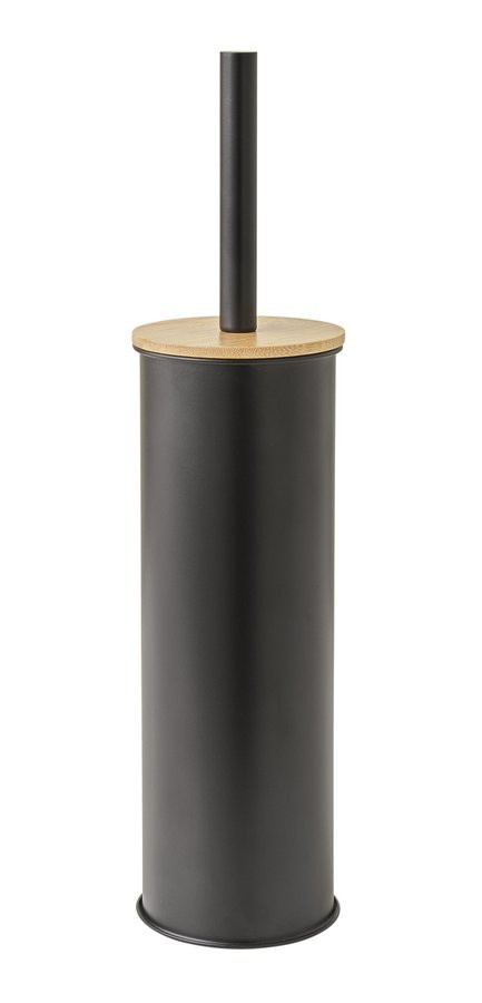 Gedy KENTA WC štětka na postavení, černá mat/bambus