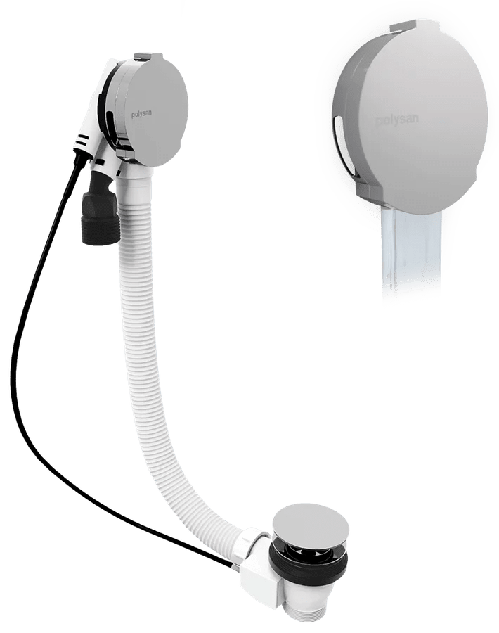 Polysan Vanová souprava s napouštěním, bovden, délka 600mm, zátka 72mm, chrom