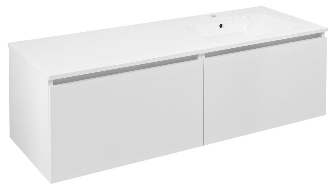 Sapho LOREA skříňka s umyvadlem 141x46x51,5cm (70+70cm), pravá, bílá mat