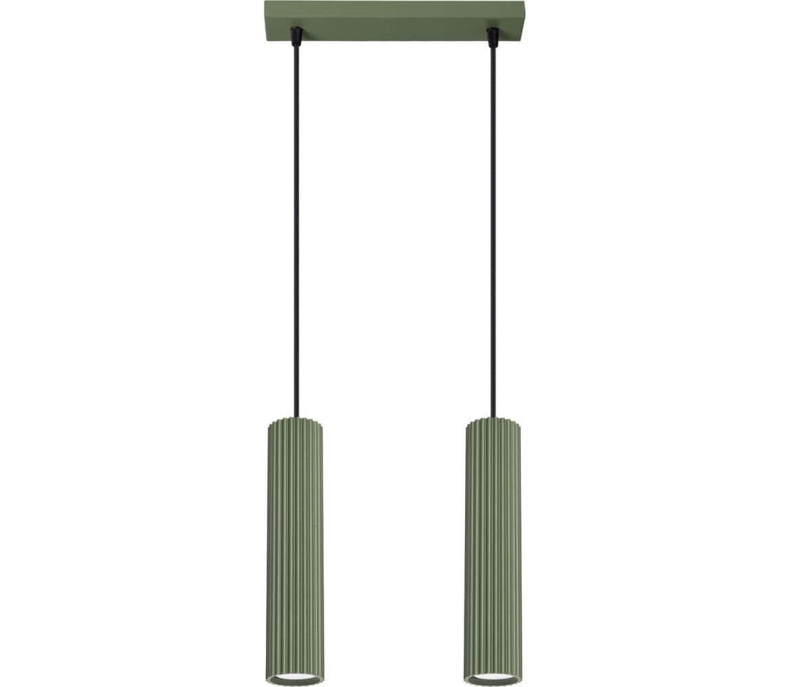 SL.1612 - Lustr na lanku KARBON 2xGU10/10W/230V zelená