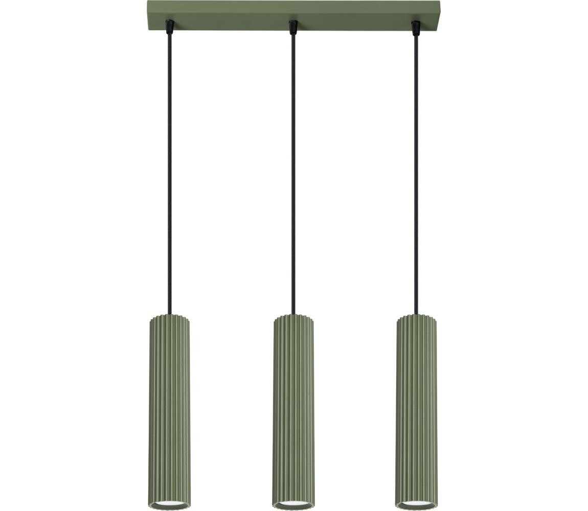 SL.1613 - Lustr na lanku KARBON 3xGU10/10W/230V zelená