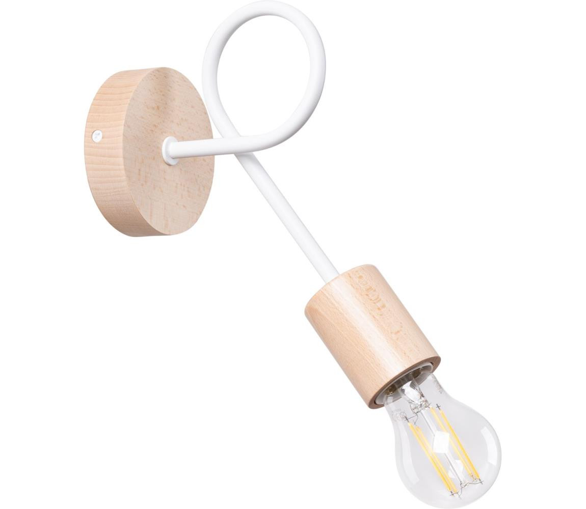 SL.1473 - Nástěnná lampa EMBER 1xE27/15W/230V bílá/béžová/buk