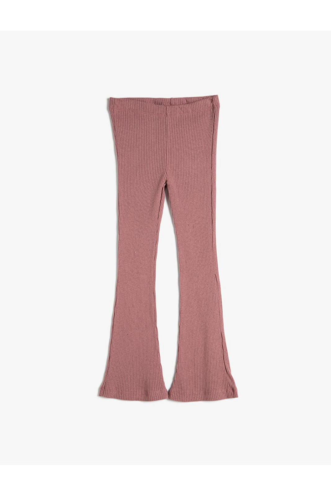 Koton Flared Leg Trousers Ribbed Elastic Waist