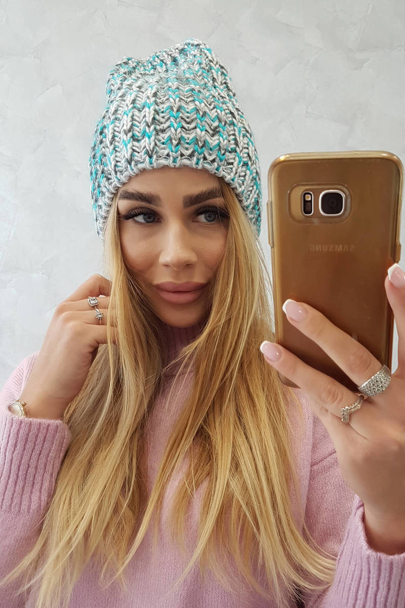 Dámská kšiltovka Lora K312 tyrkysová + šedá