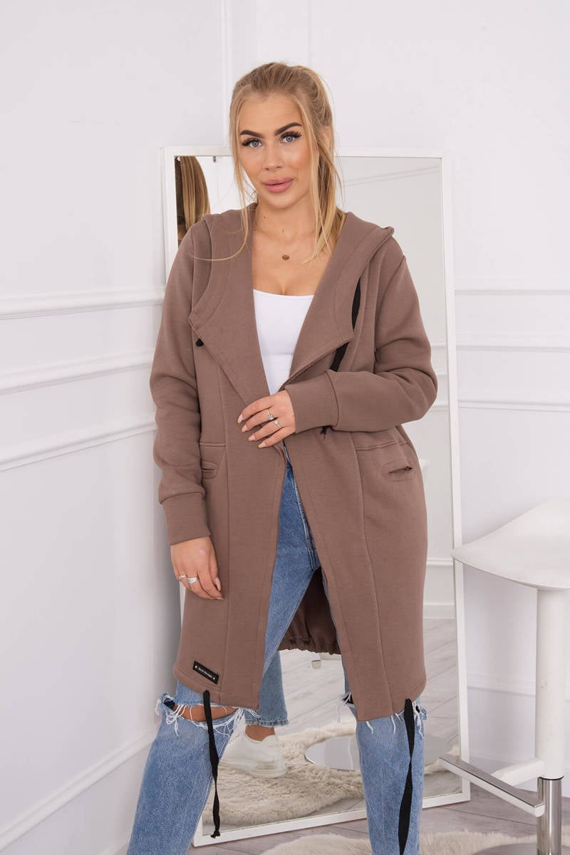 Zateplená pláštěnka s kapucí mocca