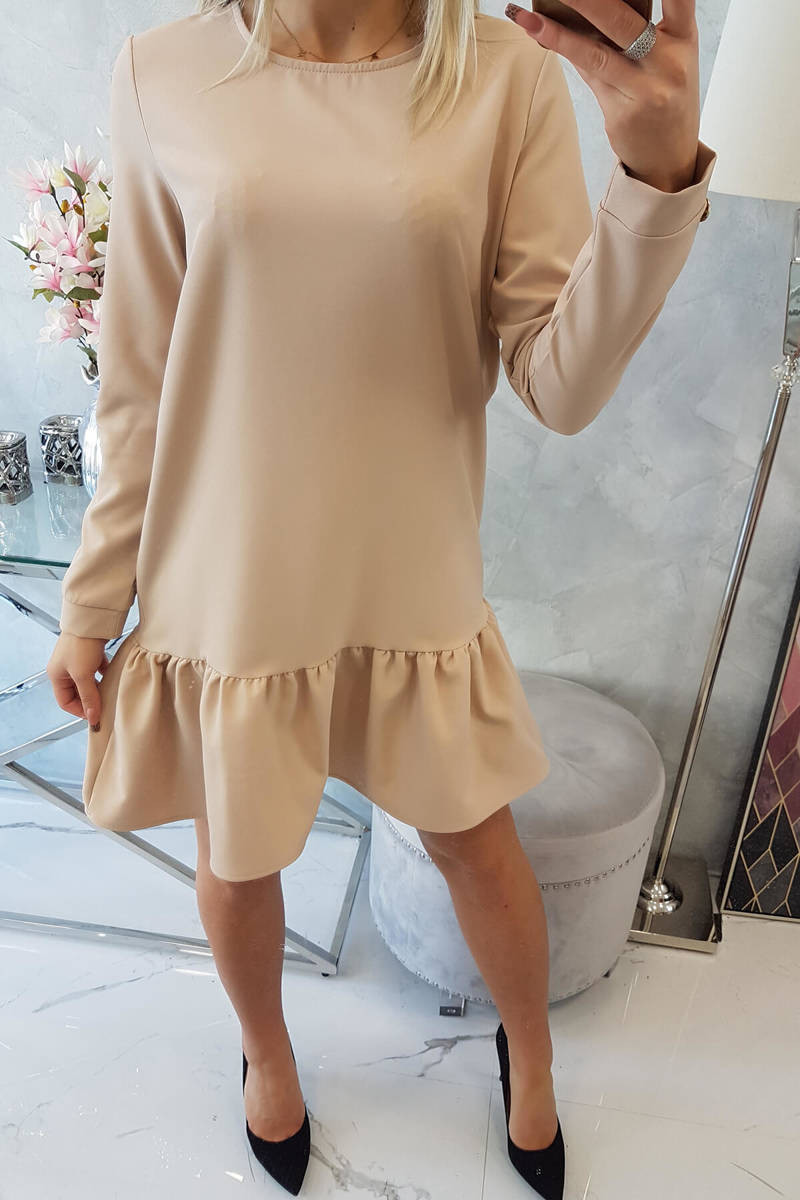 Šaty s volánky tmavě pudrově růžové