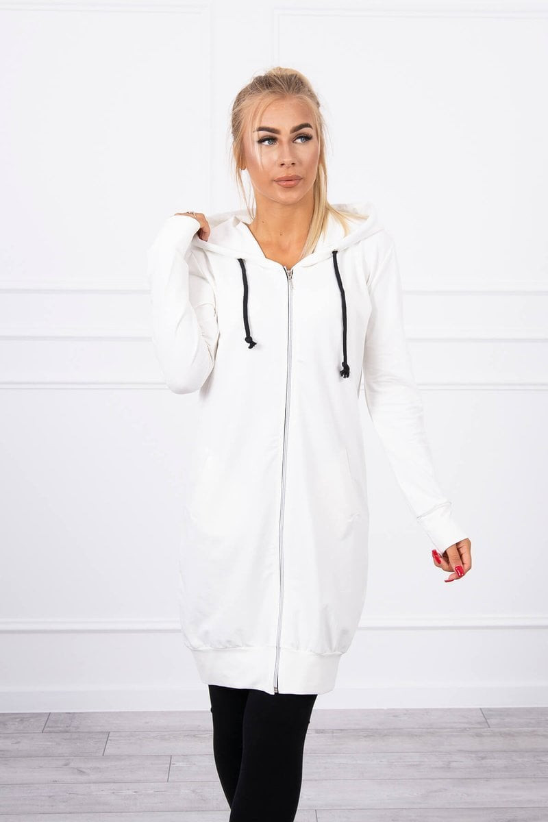 Ecru šaty s kapucí a kapucí