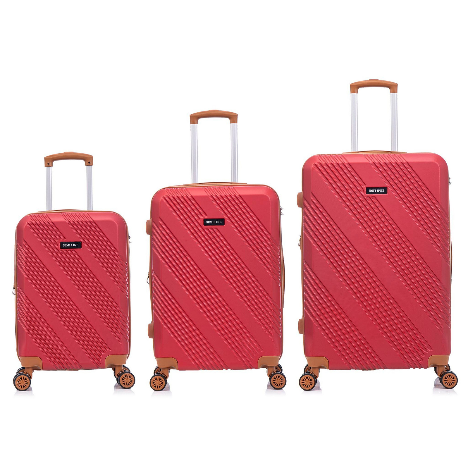 Semiline Unisex's 3-in-1 ABS Suitcases Set T5851-0