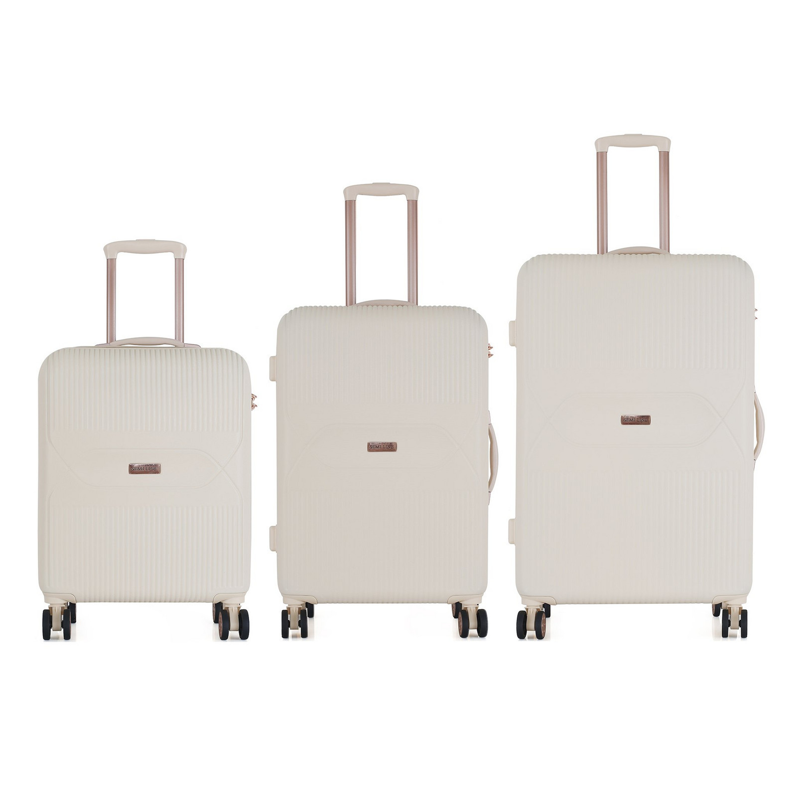 Semiline Unisex's 3-in-1 ABS Suitcases Set T5786-0