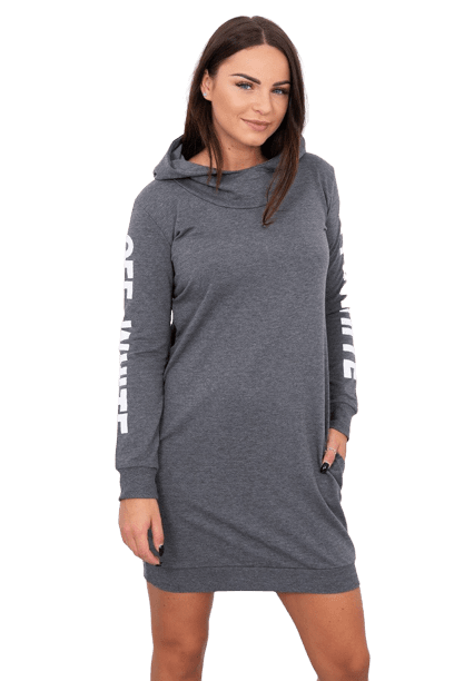 Dámské mikinové šaty Off White Kesi - tmavě šedý melanž