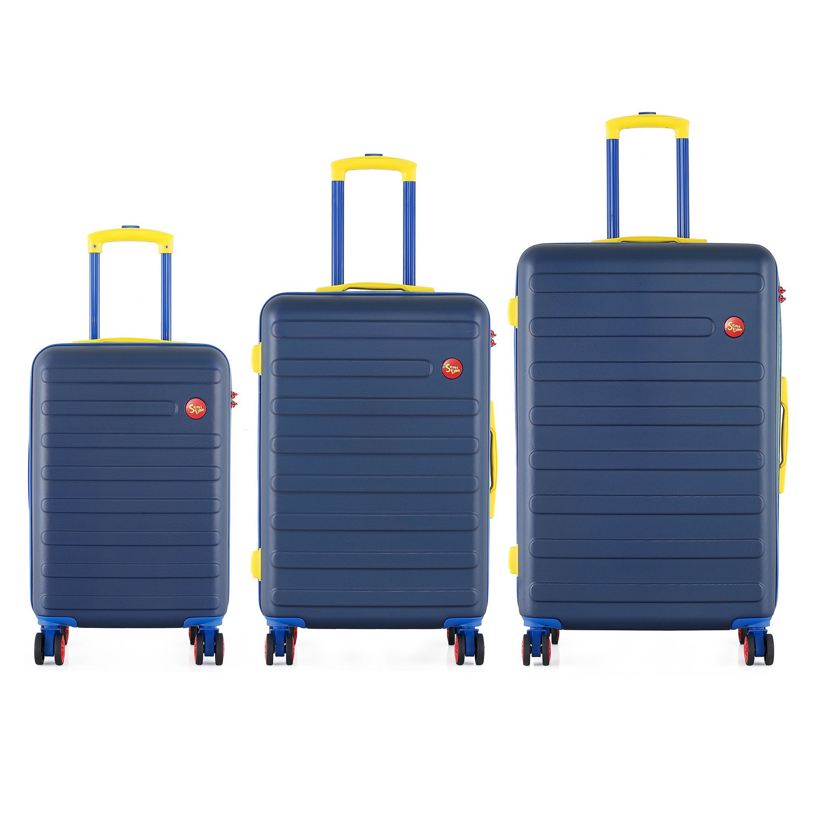 Semiline Unisex's 3-in-1 ABS Suitcases Set T5847-0 Navy Blue