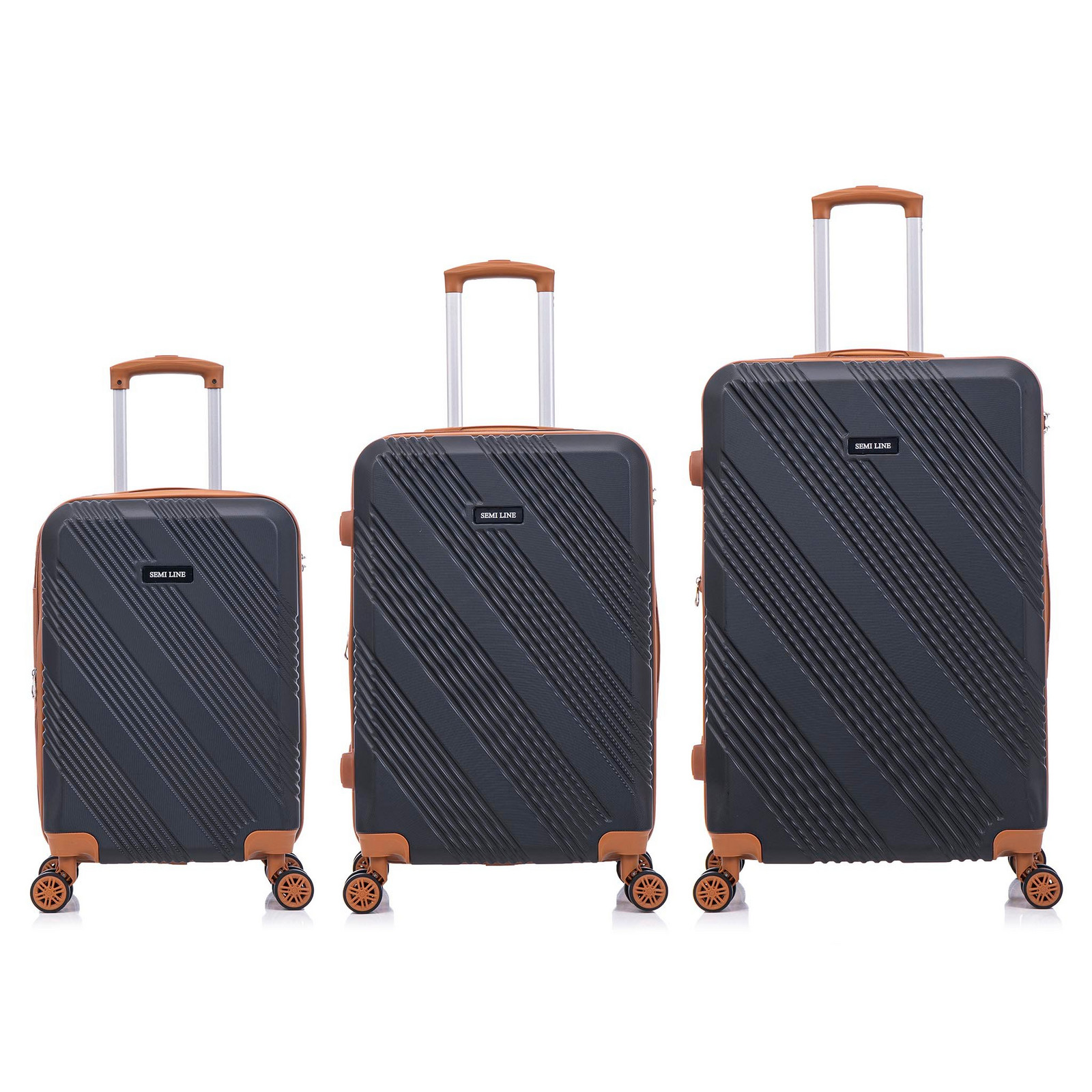 Semiline Unisex's 3-in-1 ABS Suitcases Set T5853-0