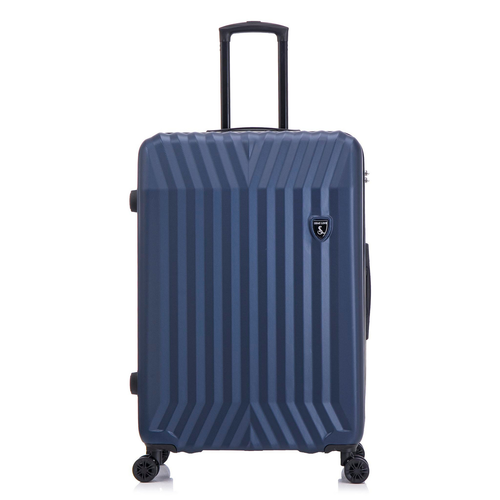 Semiline Unisex's ABS Suitcase T5855-2 Navy Blue 24 Inches