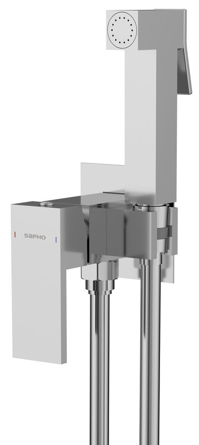 Sapho CUBEMIX podomítková bidetová baterie se Stop sprškou, hranatá, chrom