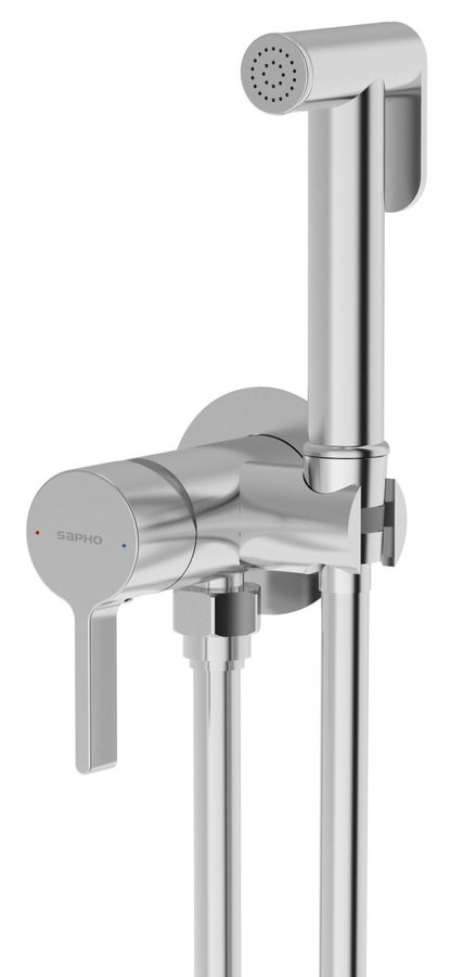 Sapho ICONIC podomítková bidetová baterie se Stop sprškou, kulatá, chrom