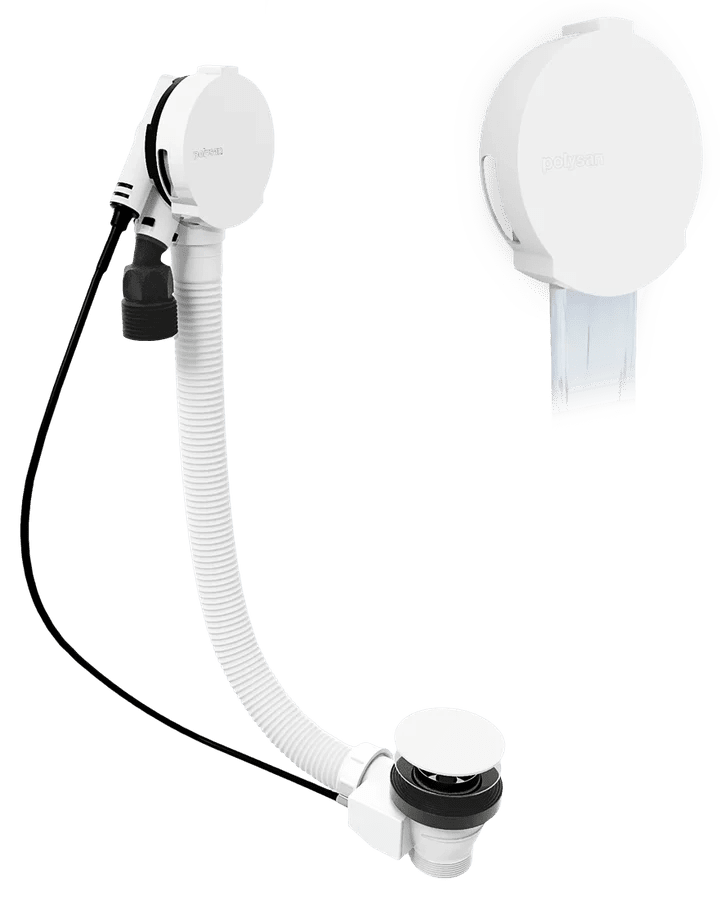 Polysan Vanová souprava s napouštěním, bovden, délka 600mm, zátka 72mm, bílá