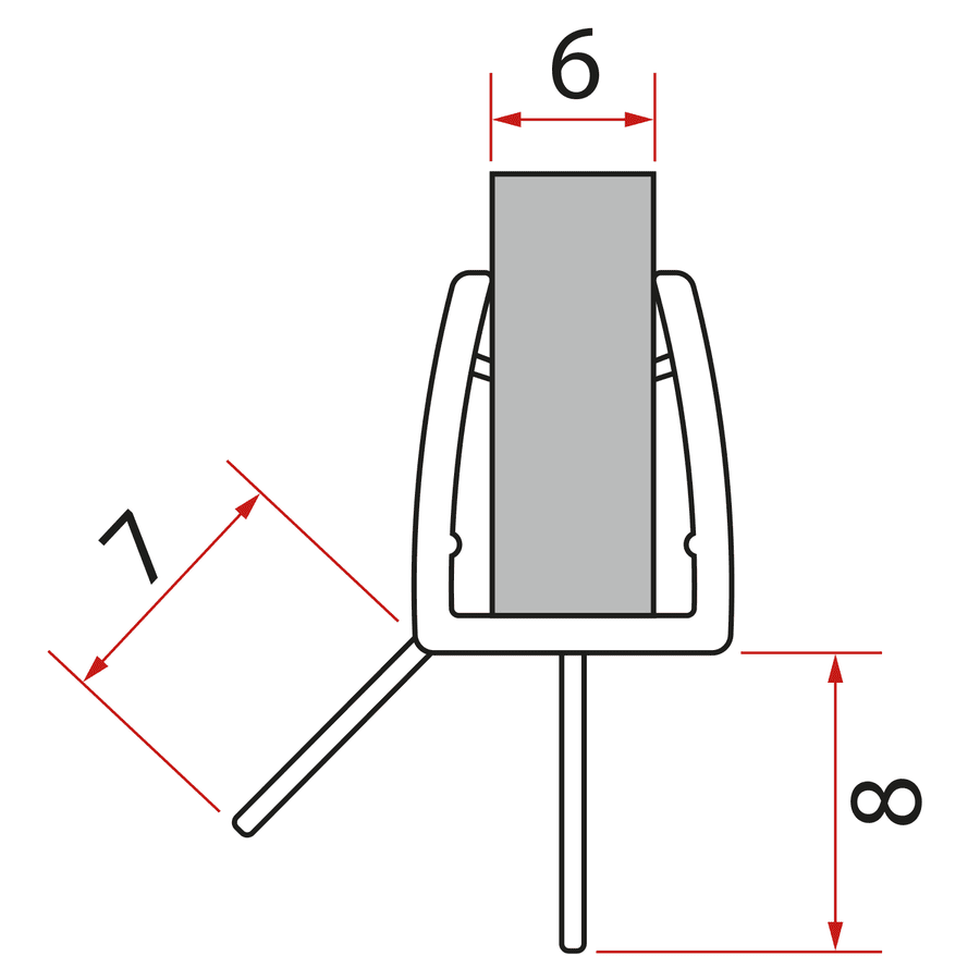 Gelco Spodní těsnění na dveře, sklo 6mm, 1000mm