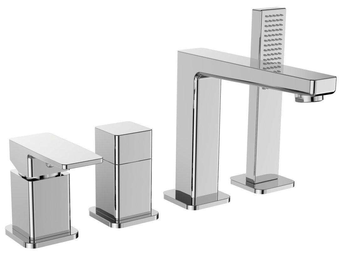 Sapho TURSI čtyřprvková baterie na okraj vany, chrom