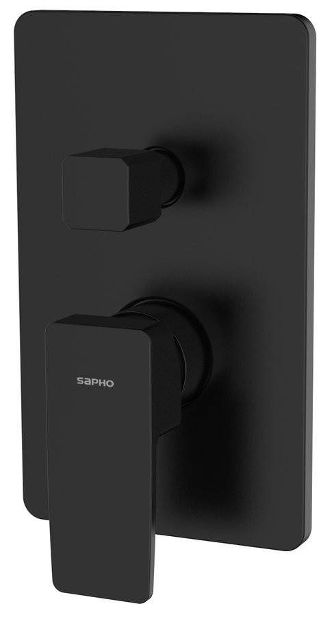 Sapho TURSI podomítková sprchová baterie, 2 výstupy, otočný přepínač, černá mat