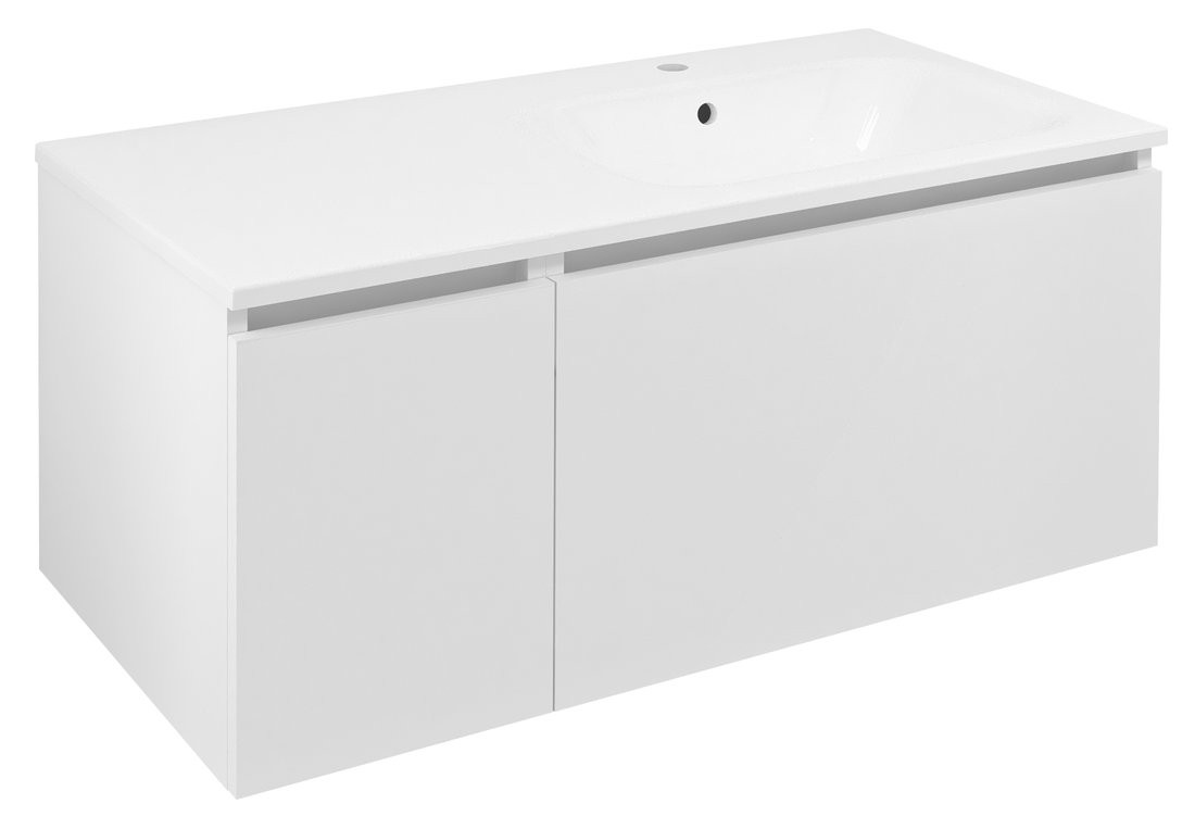 Sapho LOREA skříňka s umyvadlem 101x46x51,5cm (30+70 cm), pravá, bílá mat