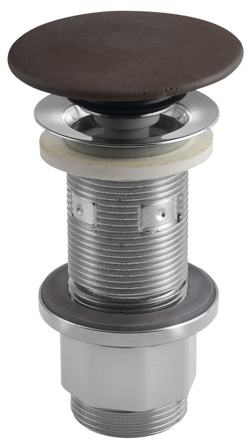 Sapho Umyvadlová výpust 5/4“, click-clack, betonová zátka, 10-80mm, tmavě hnědá