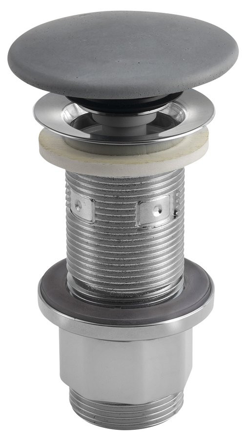 Sapho Umyvadlová výpust 5/4“, click-clack, betonová zátka, 10-80mm, šedá