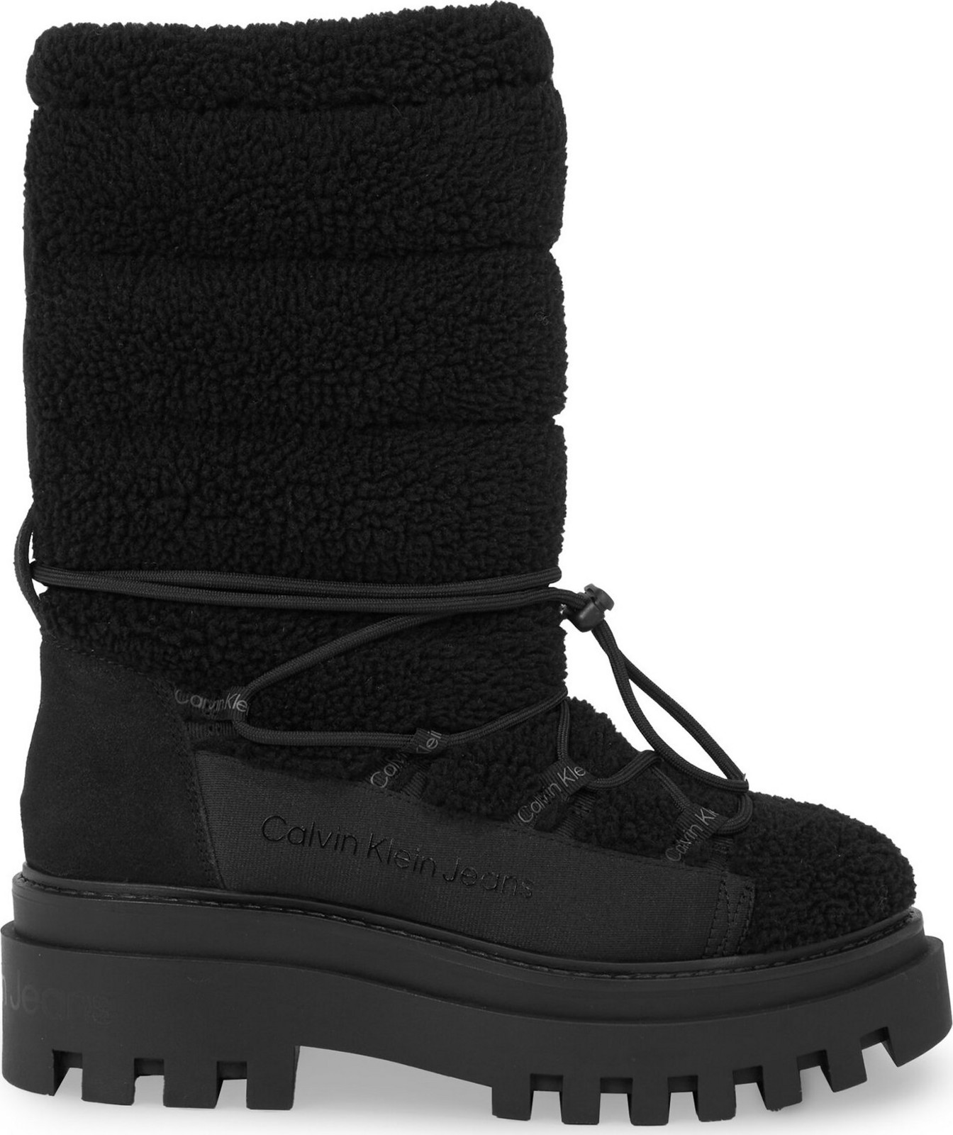 Sněhule Calvin Klein Jeans Flatform Snow Boot Sherpa Wn YW0YW01195 Černá