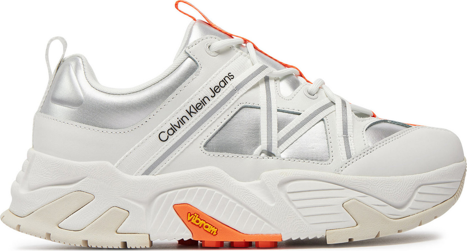 Sneakersy Calvin Klein Jeans Chunky Runner Vibram Refl YM0YM00717 Bílá