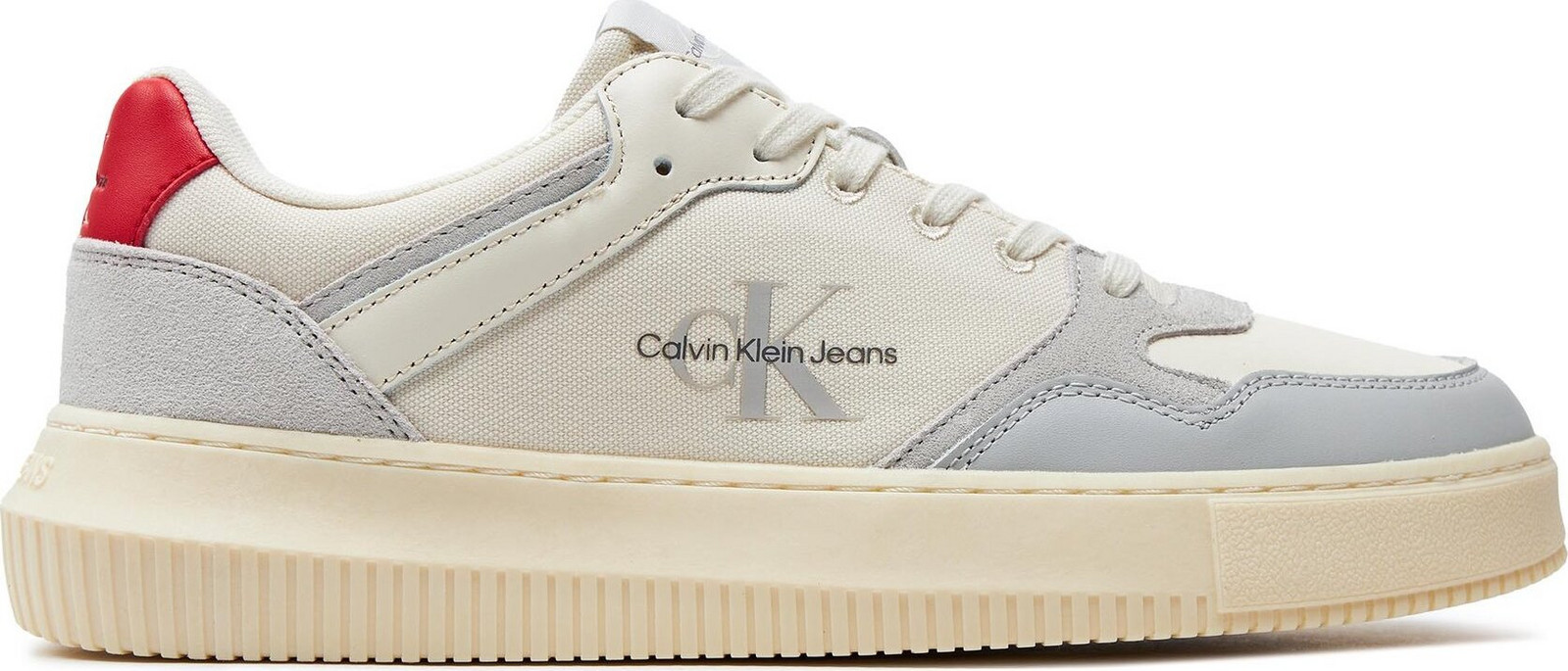 Sneakersy Calvin Klein Jeans Chunky Cupsole Mix Ml Btw YM0YM00907 Écru