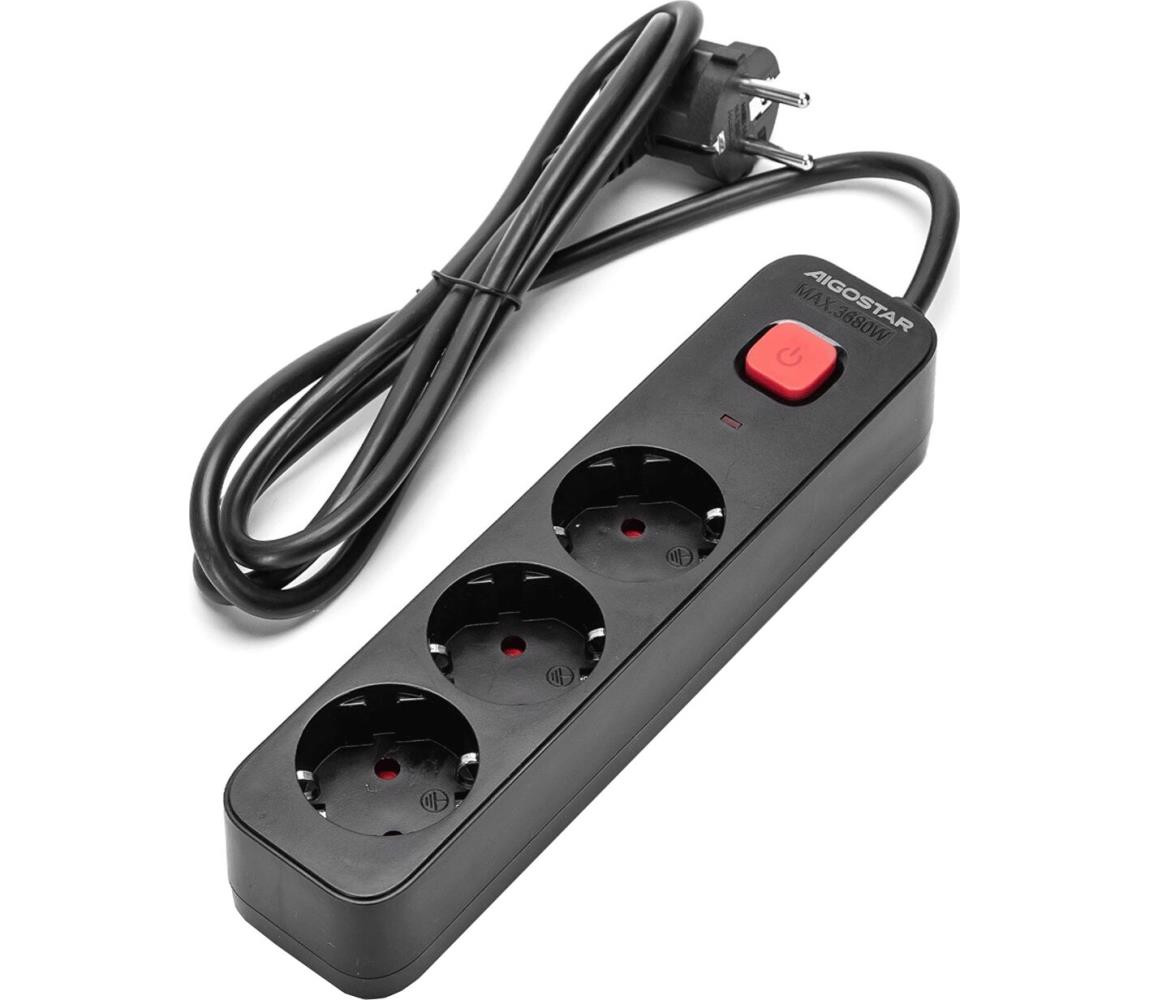 B.V.  - Prodlužovací kabel s vypínačem 3Z Typ F 1,5m černá