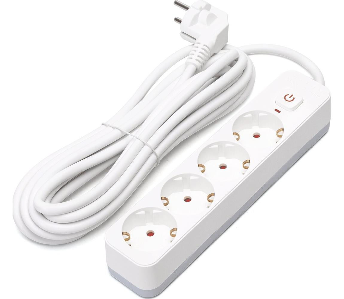 B.V.  - Prodlužovací kabel s vypínačem 4Z Typ F 5m bílá