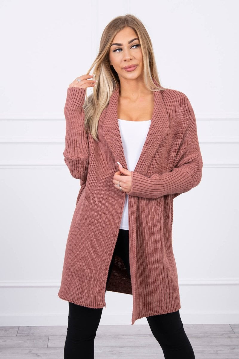 Svetr s netopýřím rukávem tmavě růžový