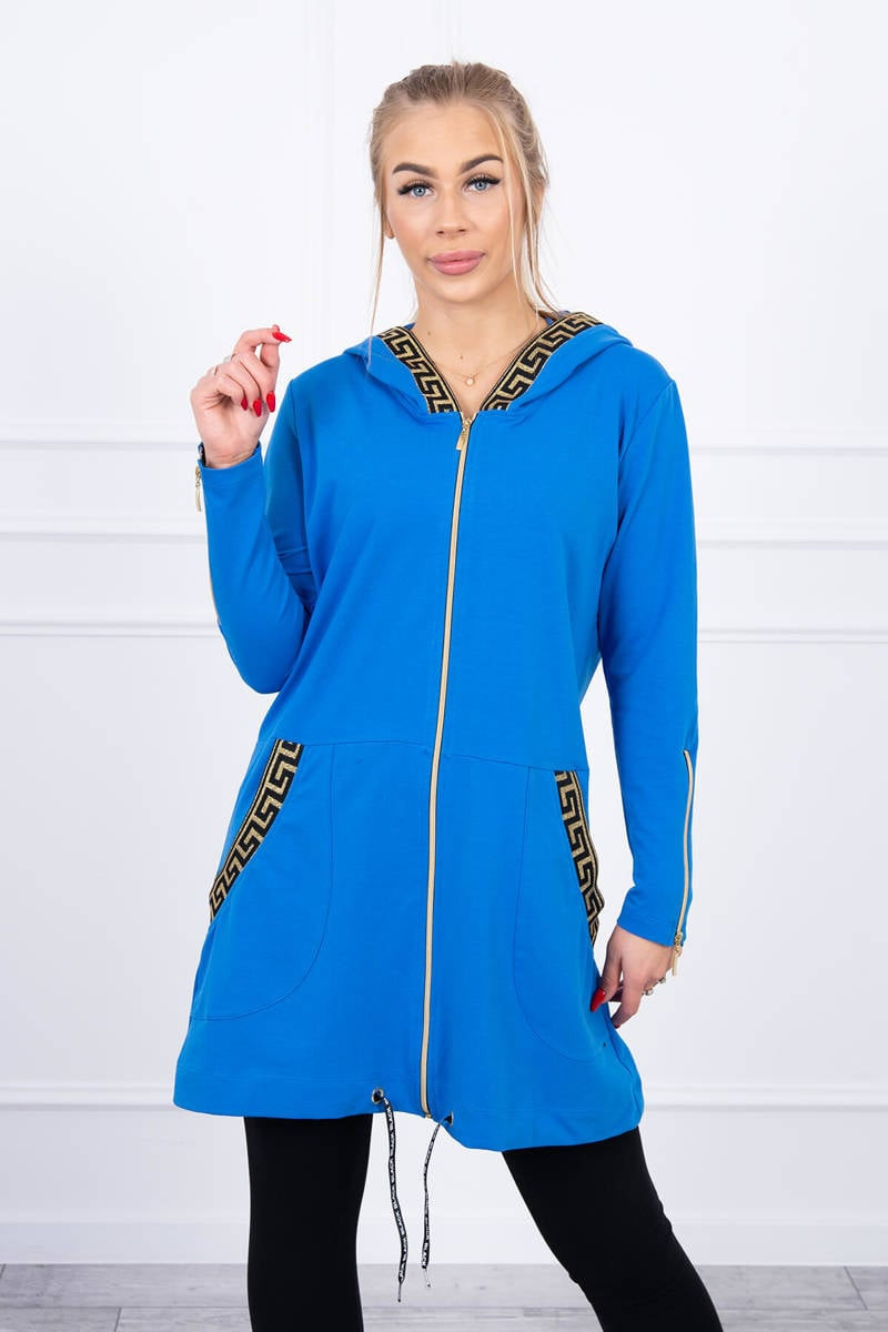 Mikina s ozdobnou páskou fialovo-modrá