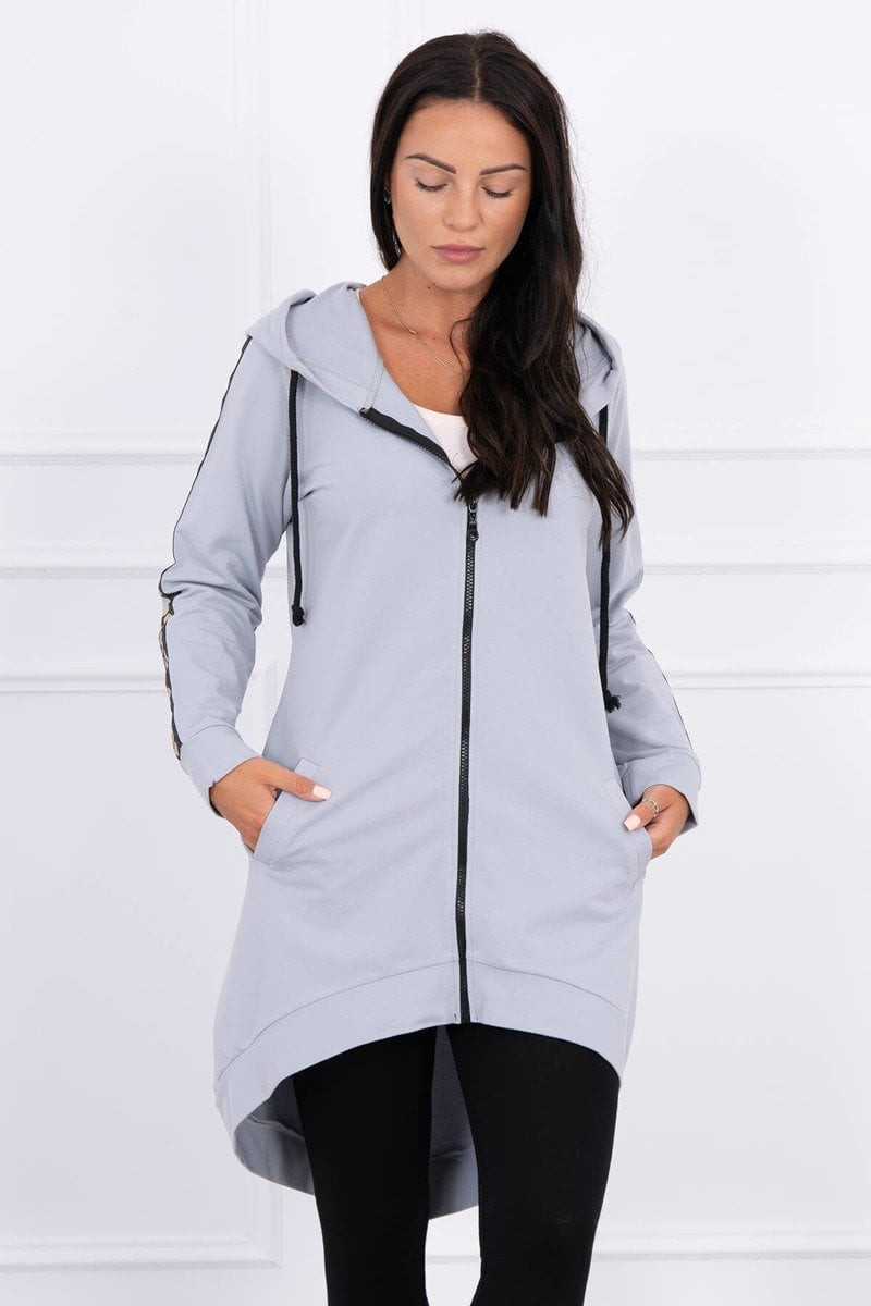 Mikina se zipem vzadu šedá