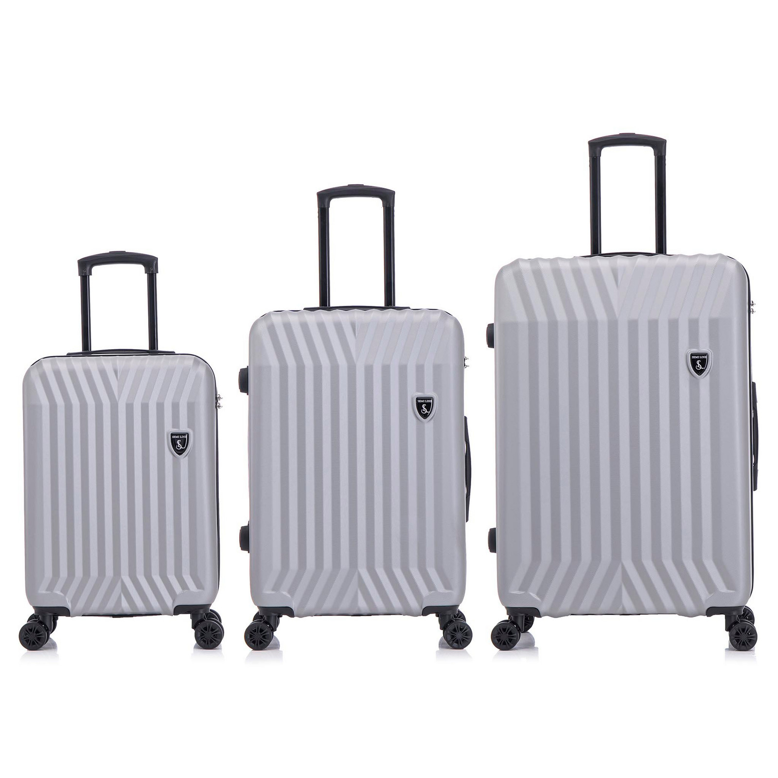 Semiline Unisex's 3-in-1 ABS Suitcases Set T5857-0