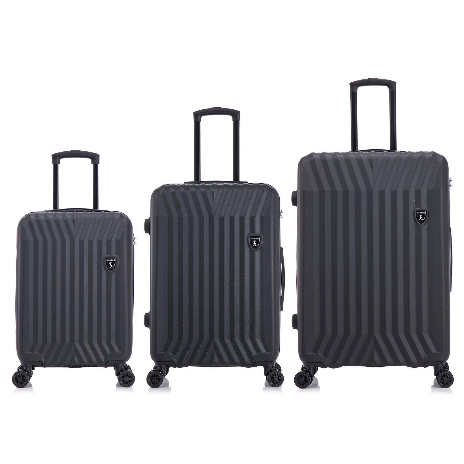 Semiline Unisex's 3-in-1 ABS Suitcases Set T5854-0