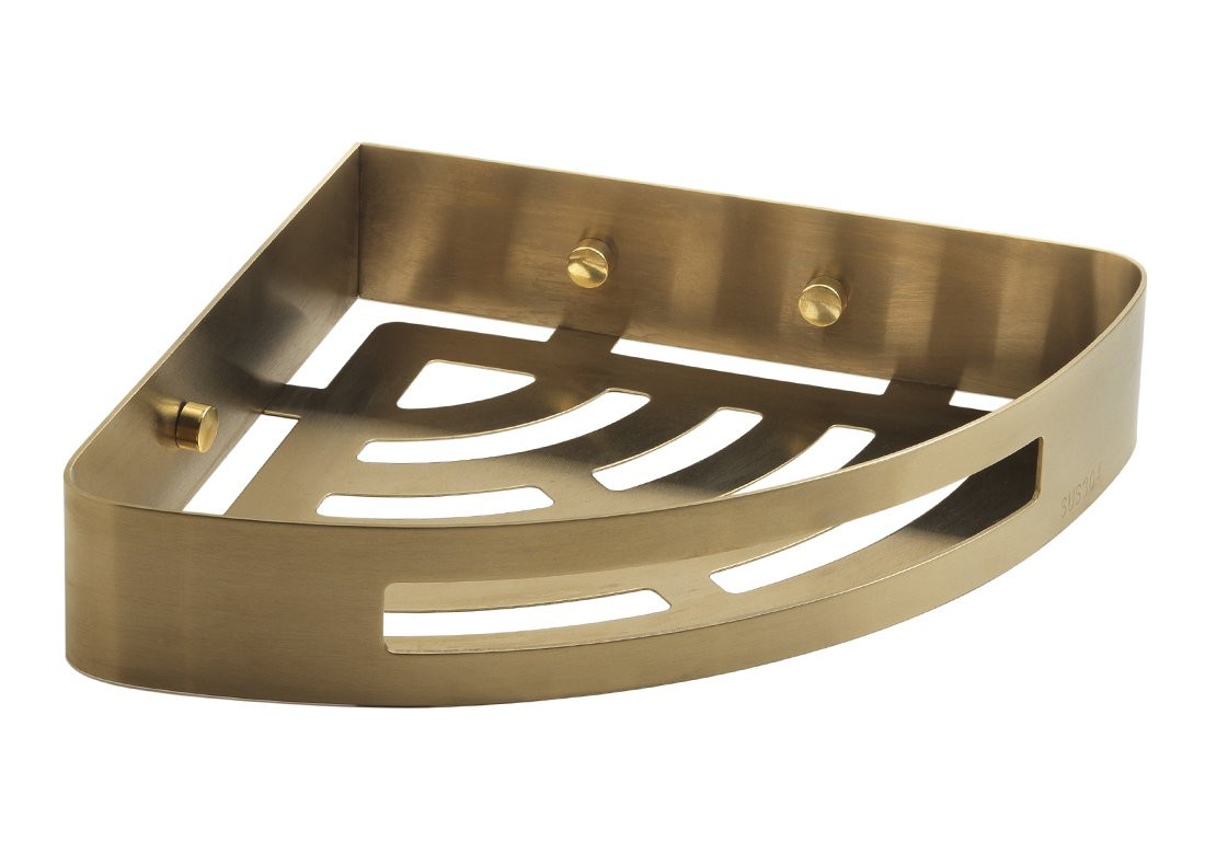 Gedy SMART rohová police do sprchy, 210x45x210mm, zlato mat