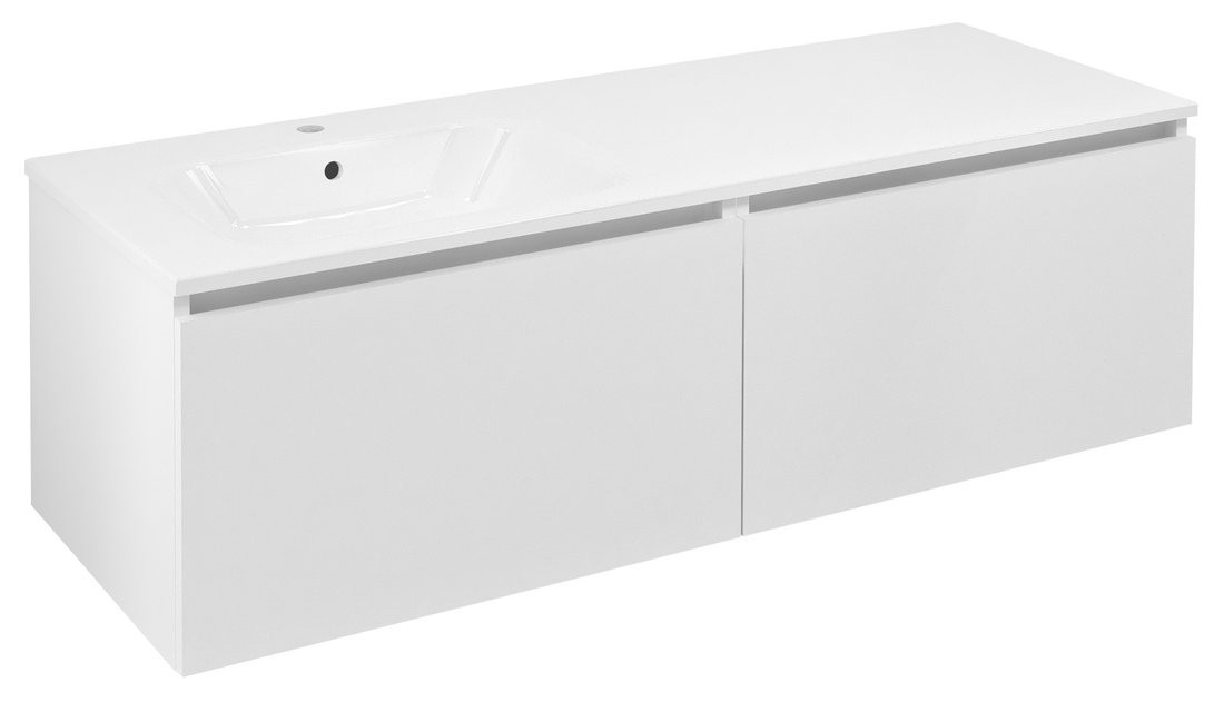 Sapho LOREA skříňka s umyvadlem 141x46x51,5cm (70+70cm), levá, bílá mat